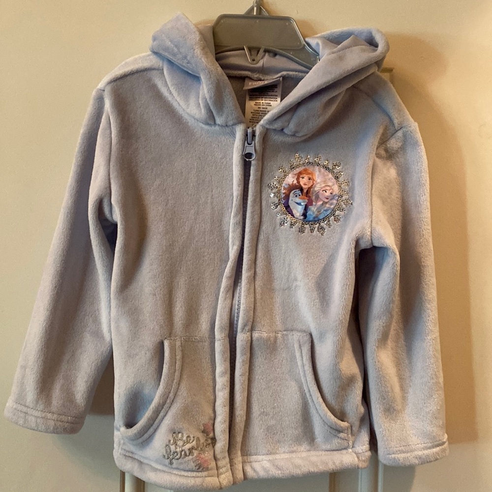 Disney Frozen II Toddler jacket sz 2T. Super soft, pale blue perfect condition - Picture 2 of 8